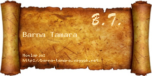 Barna Tamara névjegykártya